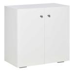 HOMCOM Wooden 3 Tier Cabinet with Doors and Round Handle Display Organizer Home Office Living Room(c-2)
