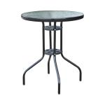 Outsunny Bistro Table Outdoor Tempered Glass Top Table Garden Round Dining Table - 60cm Diameter