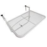 Outsunny Adjustable Balcony Hanging Rail Table Mini Wall Desk Drink Holer - White