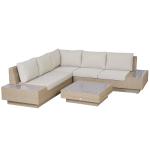 Outsunny 4 PCS Outdoor Patio Furniture Sets All Weather PE Rattan Chair set Indoor Outdoor Backyard Garden Coffee Table with Cushions Cream White(c-1)