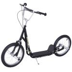 HOMCOM Patinete Scooter para Niños de +5 Años con Neumáticos Inflables Grandes de 16 Pulgadas con Frenos y Manillar Ajustable en Altura 143x58x92-100 cm Rosa(c-2)