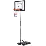 HOMCOM Basketball Stand 5.1ft-6.9ft Adjustable Basketball Hoop w/ 33Inch Backboard