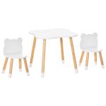 HOMCOM 3 Pcs Kids Table & Chairs Set w/ Wood Legs Safe Corners Cute Stars Seating Mini Furniture Home Playroom Bedroom Dining Room Blue(c-5)
