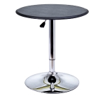 HOMCOM Mesa de Bar Redonda ajustável em altura hidráulica Pub Vinil Preto Ø63x(67-93) cm(c-2)