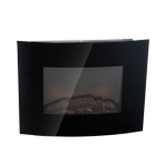 HomCom Lareira Eléctrica tipo Aquecedor de Parede 900W/1800W - 65x11,4x52 cm