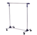 HOMCOM Charriot com Altura Ajustável Cabide com 4 Rodas para Roupa Aço Inoxidável 80x43x85-155cm Preto(c-1)