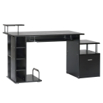HOMCOM Secretária para Escritório de Madeira MDF 152 x 60 x 88 cm Preto