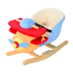 HomCom Cavalinho de baloiço Tela Madeira Multicolor 60 x 33 x 45 cm