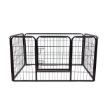 PawHut Parque para Animais de Estimação Retangular Gaiola para Cães 4 Paineis de Metal com Porta e Dupla Fechadura Cerca de Treinamento 129x84x70cm Preto