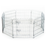 PawHut Parque para Animais de Estimação com 8 Paineis 63x60cm Cerca para Animais de Estimação com Porta com Trava para Jardim Pátio Exterior Prata