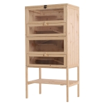 PawHut Gaiola de madeira para hamsters e outros pequenos roedores 60x40x120cm Madeira natural