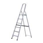 HOMCOM Escada de alumínio Tesoura dobrável 4/5/6 degraus 150kg leve robusta (6 degraus) 188x109x48 cm prata(c-2)