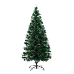 HomCom Árvore de Natal Verde Φ74x150cm + Luzes LED Árvore Artificial