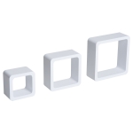 HOMCOM Jogo de 3 Cubos Prateleiras de Parede Estantes para Livros e Cds Prateleiras Flutuantes Decoração Branco