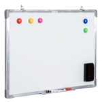 HOMCOM Quadro Magnético com Bandeja 10 Ímás 1 Apagador e 4 Marcadores 90x60cm Branco(c-1)