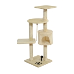 PawHut Árvore para Gato Árvore Arranhador 112 cm De Altura Árvore Poste para Arranhar Centro Diversão
