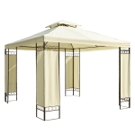 Outsunny Pérgola para jardim cor preta e creme Tecido de Aço e Poliéster 180g / m² - 3x3x2.65m