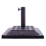 Outsunny Base para Chapéu de Sol Suporte para Chapéu de Sol APortugalo para Mastros de 38mm/48mm para Terraço Jardim Exterior 44x44x32 cm Preto e Bronze