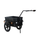 HOMCOM Reboque de Bicicleta em aço preto com refletores de aço 144x59x80cm