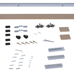 HOMCOM Kit de ferragens para porta corredeira 200cm Guia de porta de correr rail madeira Acessórios de liga de alumínio marrom