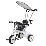 HOMCOM Triciclo para Crianças com Capô Removível e Dobrável 103x47x101cm Branco e Preto