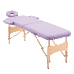 HOMCOM Marquesa acolchoada de madeira dobrável e portátil para fisioterapia esporte 182x60cm roxo