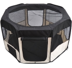 PawHut Parque Animais de estimação Dobrável 2 Medidas Diversão Treino Quarto Cão Cachorros Φ114 x 58 cm
