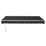 Outsunny Toldo Manual Dobrável de Alumínio 3,5x2,5m com Manivela Impermeável Proteção Solar UV Alumínio Aço Tecido de Poliéster Cinza