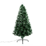 HOMCOM Árvore de Natal 120cm com 130 Luzes LED de Múltiplas Cores e Estrela Decorativa Ø66x120 cm Verde