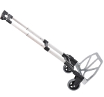 HOMCOM Carrinho de mão dobrável de alumínio Altura ajustável de 3 níveis Fácil transporte Carga 70 kg 41x38,5x100 cm Preto e cinza