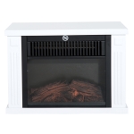 HomCom Lareira Eléctrica Portátil Aquecedor Termóstato Ajustável 600/1200W 34x17x25cm