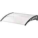 Outsunny Marquise para portas Janelasde Proteção para Janelas de Portas Contra Sol e Chuva de policarbonato de 5mm Transparente 120x90x25 cm