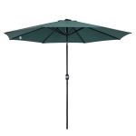 Outsunny Chapéu de Sol de Jardim Ø295x250cm com Manivela Chapéu de Sol Exterior com Mecanismo de Inclinação e Mastro Desmontável de Metal para Terraço Piscina Pátio Verde