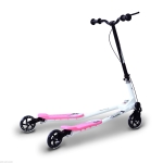 HOMCOM Trotinete de 3 Rodas Dobrável Trotinete para Crianças acima de 4 Anos com Freio Guiador Ajustável Carga Máxima 50kg 91x60x80cm Rosa