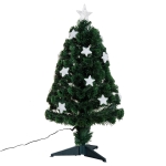 HOMCOM Árvore de Natal Artificial 90cm Pinheiro Decoração de Natal com 12 LED 3 Cores 90 Ramos Verde PVC