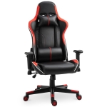 Vinsetto Cadeira gaming reclinável ajustável em altura com apoio lombar e encosto de cabeça 72x54x(126-136) cm Vermelho(c-1)