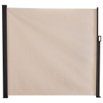 Outsunny Toldo Lateral Retrátil para Terraço de Jardim ou Pátio Poliéster 350x180cm Bege