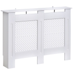 HOMCOM Cobertura de Radiador de Madeira com prateleira e painel decorativo elegante e moderno 111,5x19x82 cm Branco(c-1)