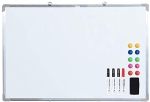 HOMCOM Quadro Magnético com Bandeja 10 Ímás 1 Apagador e 4 Marcadores 90x60cm Branco(c-2)