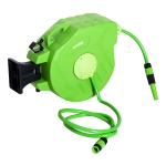 Outsunny Mangueira Carretel 15 m com Base de Parede Pistola de Pulverização para o Jardim Terraço