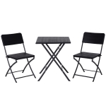 Outsunny Conjunto de móveis de jardim 3 peças de mesa e cadeiras dobráveis para exterior