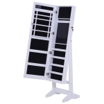HOMCOM Espelho, Guarda-Joias de Parede ou de Pé Armário para Joias Guarda-Joias 37x9,5x112 cm MDF Preto(c-2)
