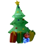 HOMCOM Árvore de Natal inflável 1.5m Á com enfeites Presentes Decoração de Natal com iluminação LED com inflador
