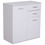 HOMCOM Armário tipo Aparador amplo espaço de armazenamento multiuso para sala de estar com portas e gavetas 71x35x76cm branco