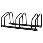HOMCOM Estacionamento para 3 Bicicletas Suporte de Aço para Estacionar Bicicletas no chão para Interior e Exterior 70,5x33x27cm Preto