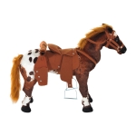 HOMCOM Cavalo de Brinquedo para Crianças acima de 3 Anos com Sons Realistas 85x28x60 cm Marrom