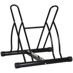 HOMCOM Suporte de Estacionamento Cruzado para 2 Bicicletas Aço Portátil 60x54x57 cm Preto