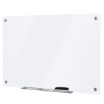 Vinsetto Placa de vidro com bandeja Inclui 4 marcadores e borracha 90x60x0,45 cm Branco