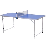 Outsunny Mesa Dobrável de Pingue-pongue Altura Ajustável em 3 níveis Multifuncionais Mesa de Piquenique com Pás e Bolas de Pingue-pongue 160x80x54 / 62 / 70cm Carga máxima 30kg