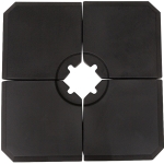 Outsunny Base para Chapéu de Sol de 4 Peças Suporte para Chapéu de Sol Recarregável com Água ou Areia para Jardim Pátio Exterior 100x100x9,5cm Preto